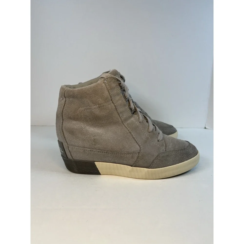 Sorel Out N About Wedge Bootie Womens Waterproof Suede Sneaker Boots Gray US 7.5